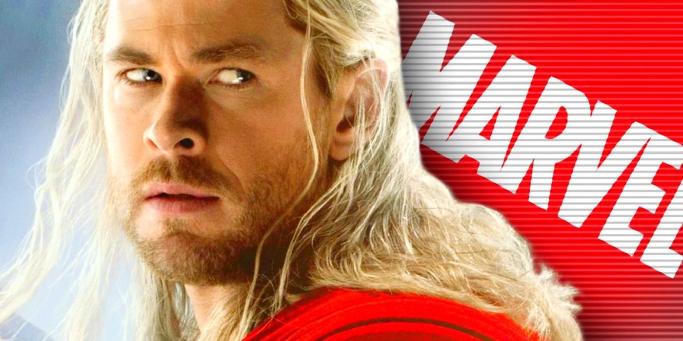 Thor vs Gorr Cosplay Gives MCU Fans the Fight They Actually Wanted 2 thor looking suspiciously at the marvel logo