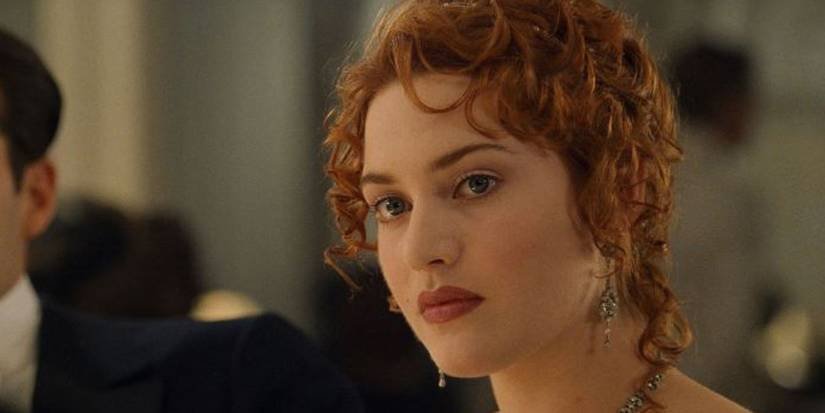 Rose looking annoyed at dinner in Titanic