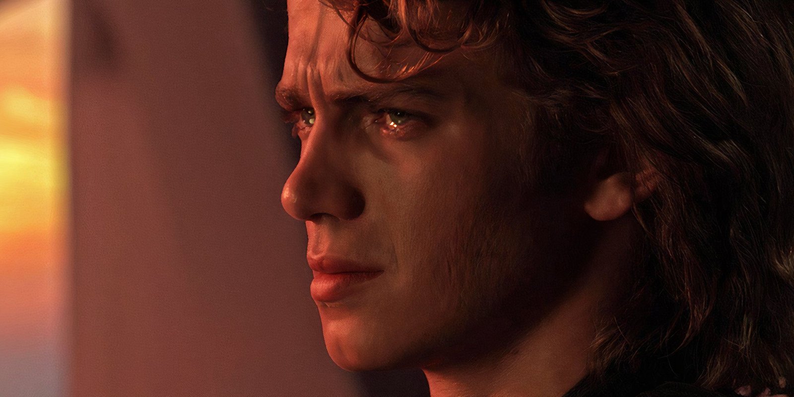 Star Wars' Upcoming Story Is Basically A Bonus Episode Of My Favorite TV Show 6 Anakin Skywalker (Hayden Christensen) in a super close-up shot with tears in his eyes looks out of the window at the Jedi Temple.
