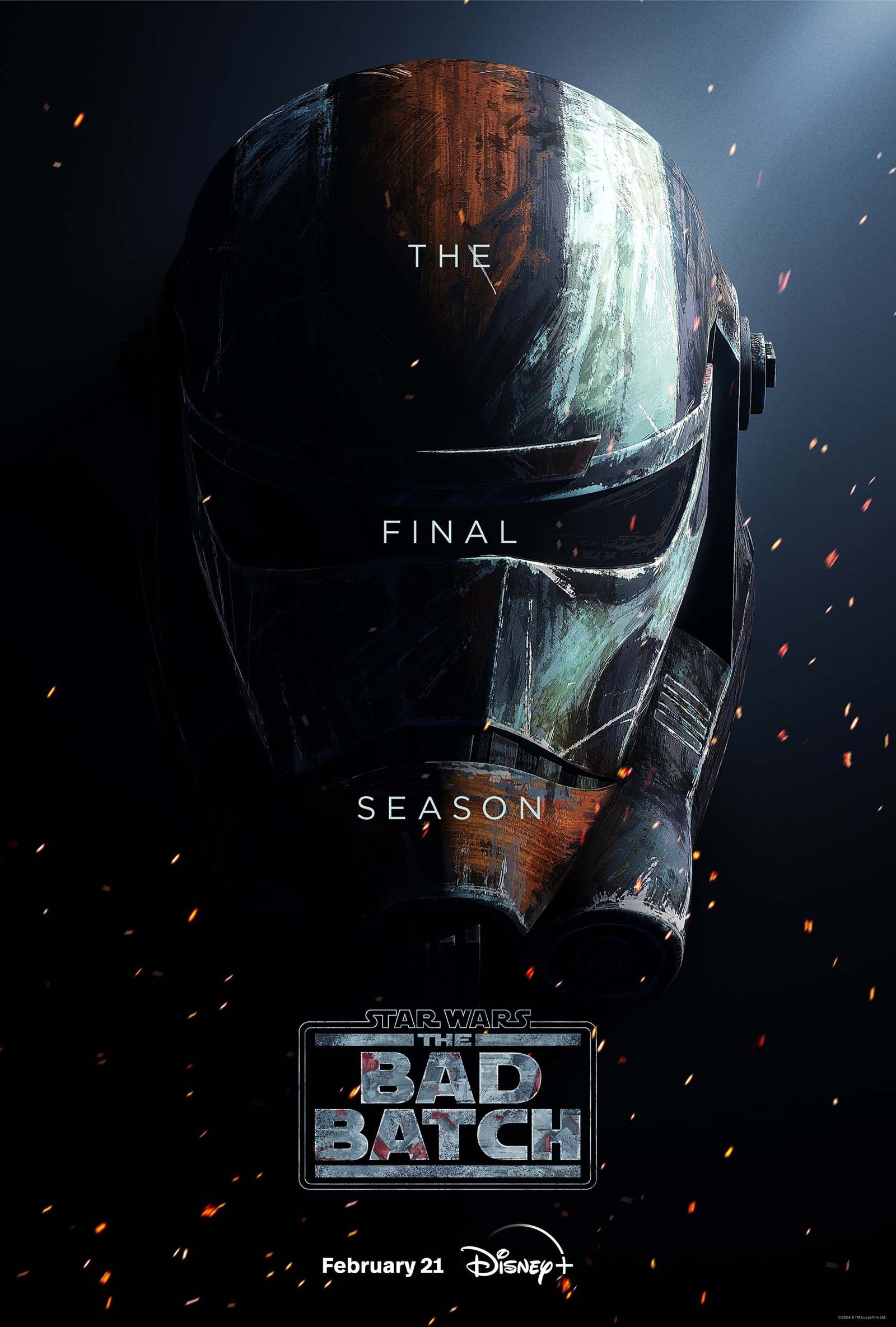Star Wars' Upcoming Story Is Basically A Bonus Episode Of My Favorite TV Show 14 Star Wars The Bad Batch Season 3 Poster Showing a Painted Battle Damaged Clone Helmet