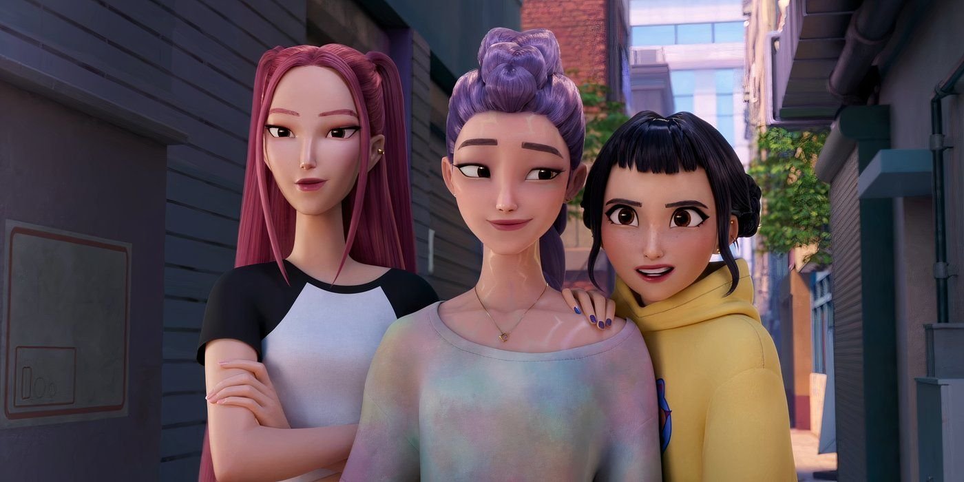 Mira, Zoey and Rumi are smiling in KPop Demon Hunters 
