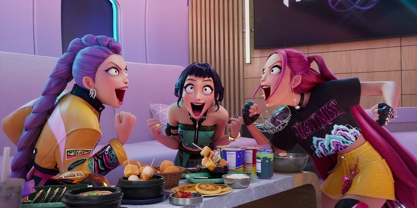 KPop group is excited in Kpop Demon Hunters Netflix 2