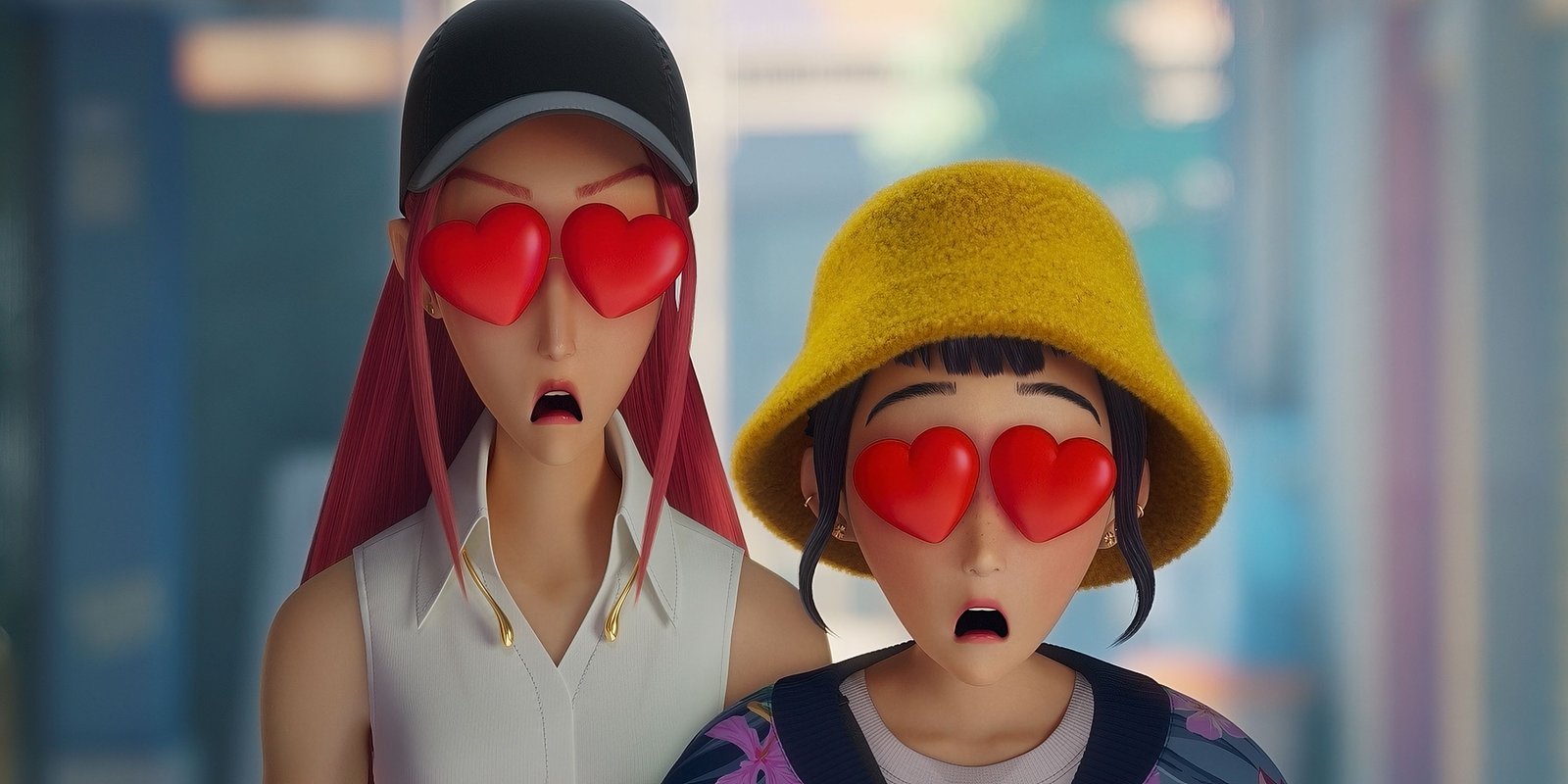 Mira & Zoey Heart Eyes in KPop Demon Hunters