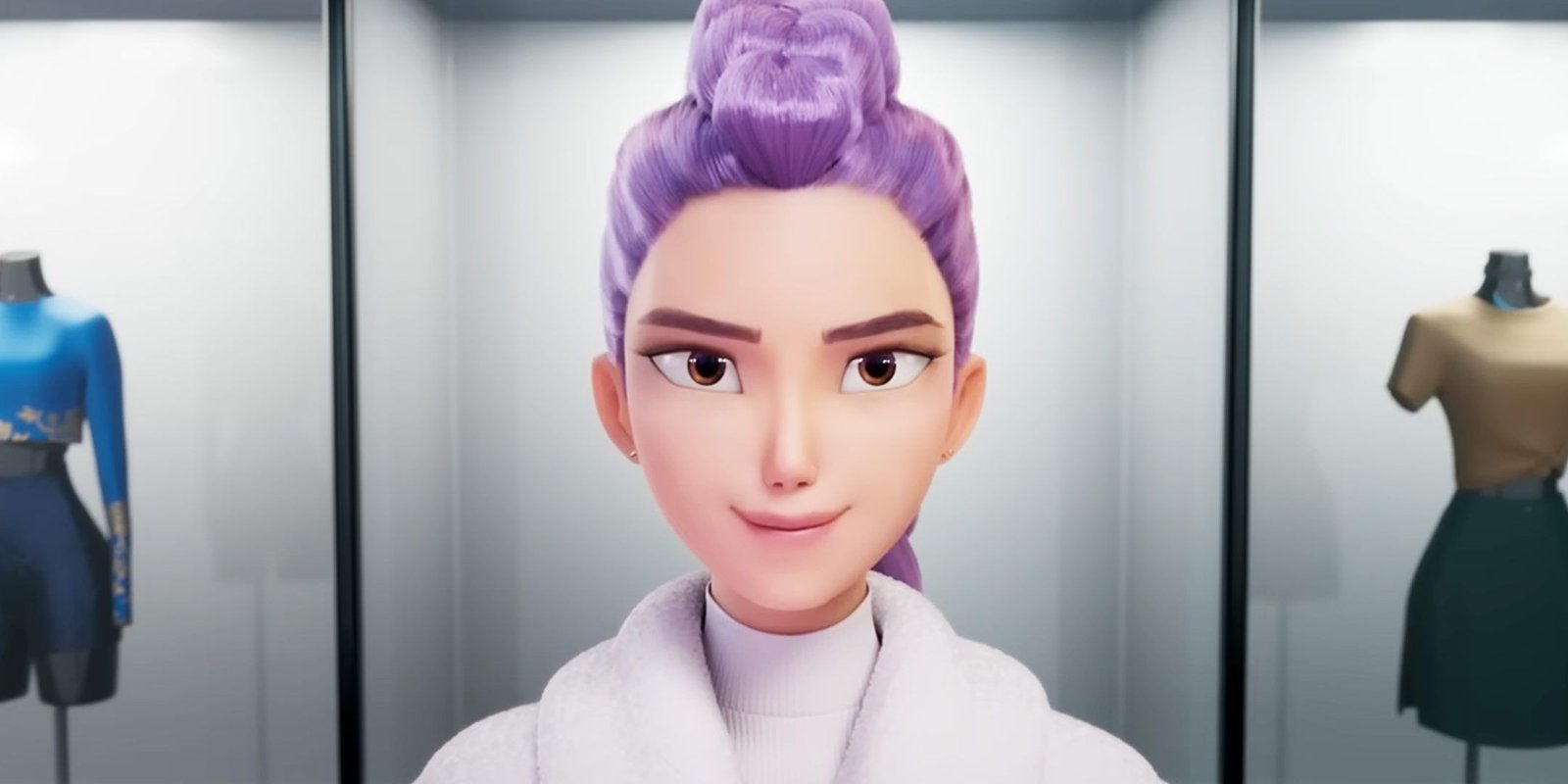 Rumi is smiling in Kpop Demon Hunters