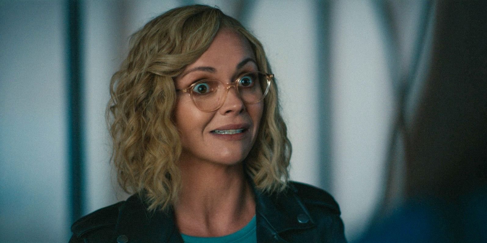 Misty (Christina Ricci) looking deeply shocked at Callie in Yellowjackets Season 3 Ep 10