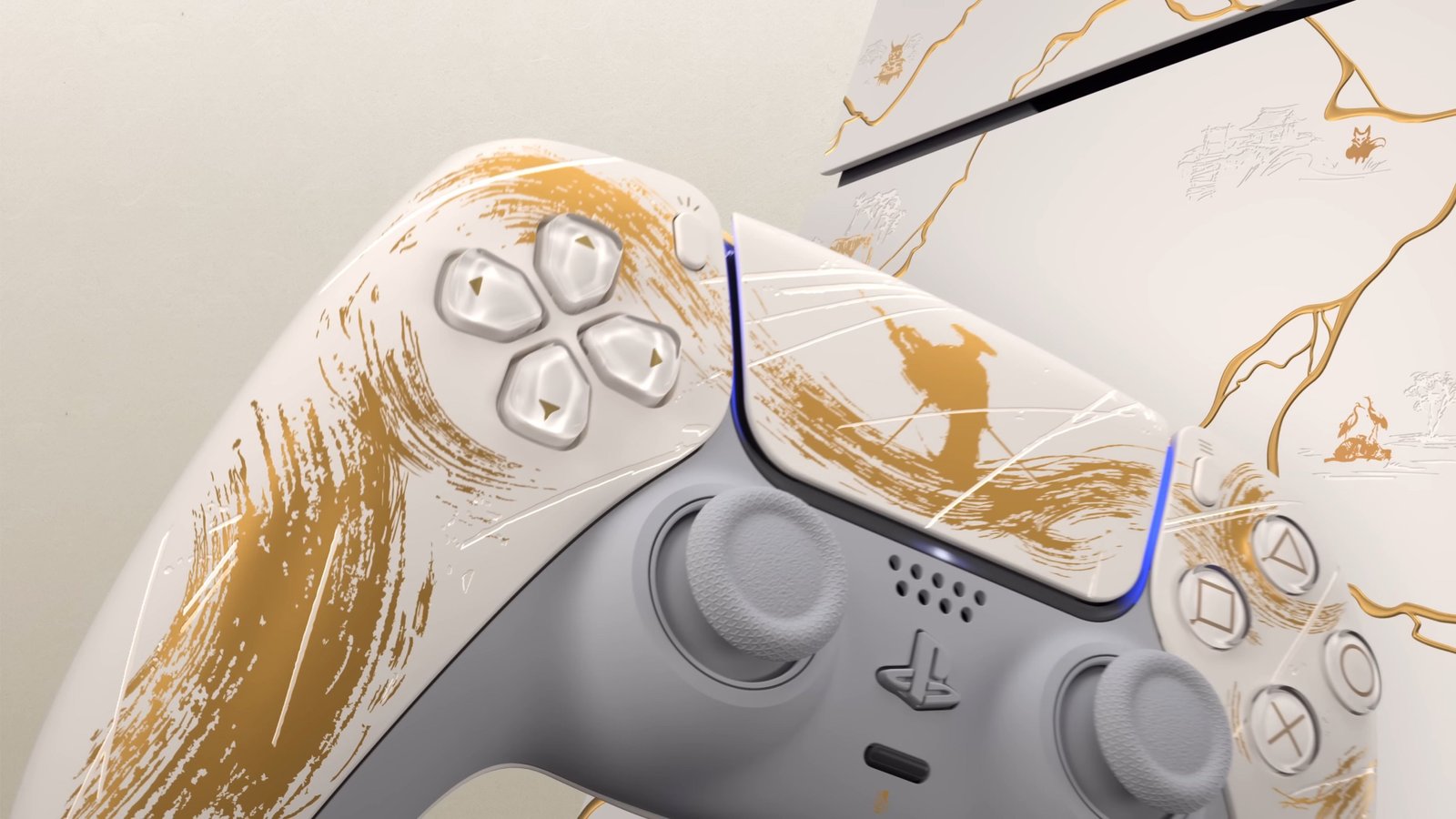 Close-up on Ghost of Yotei DualSense controller.