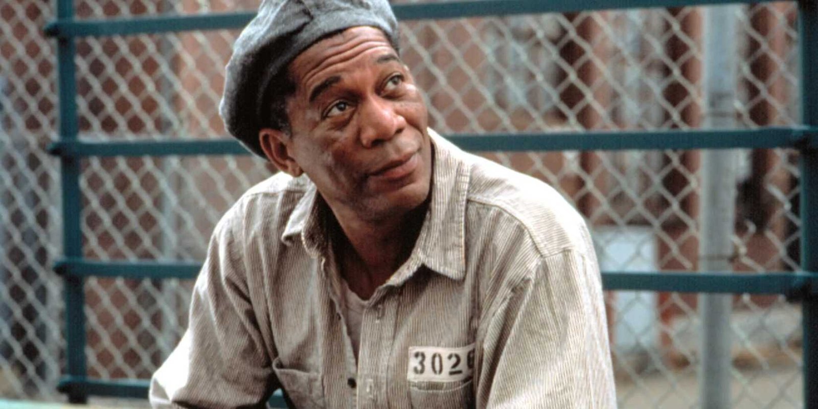Ellis Boyd looking up in Shawshank Redemption