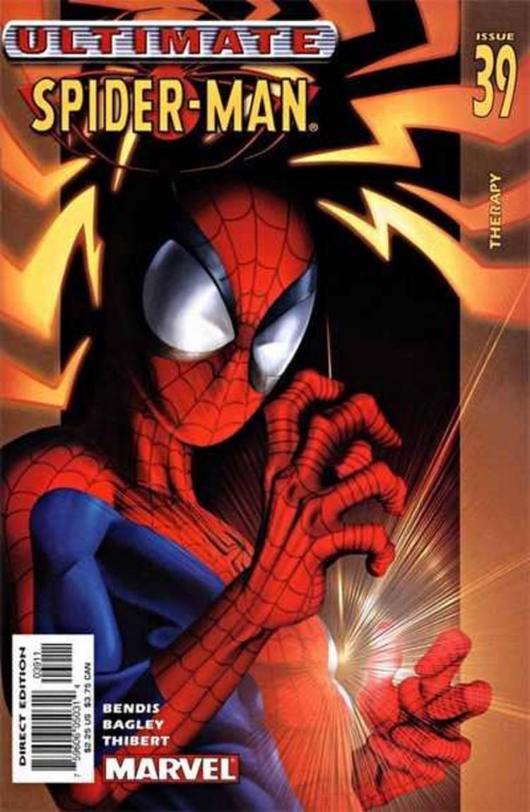 Ultimate Spider-Man #39 cover, Peter's Spidey sense going off