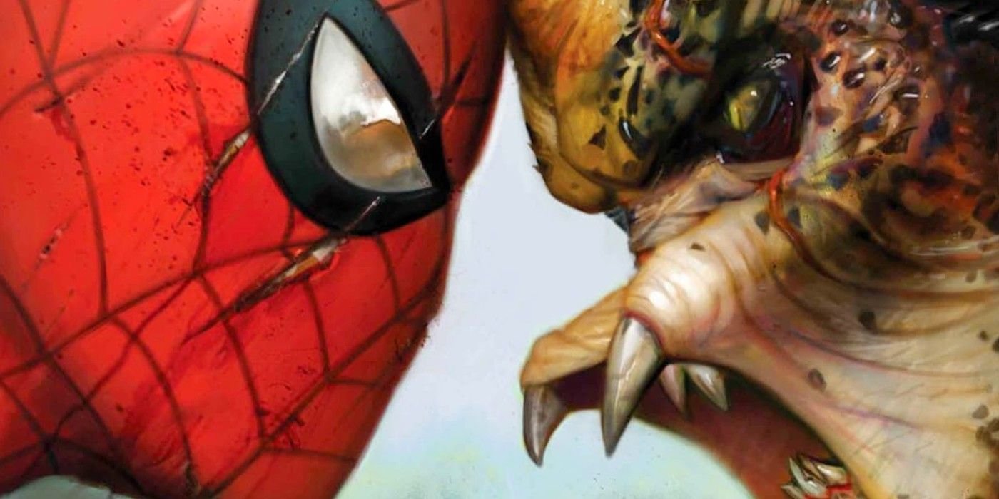 spider-man vs predator image showing the two head to head