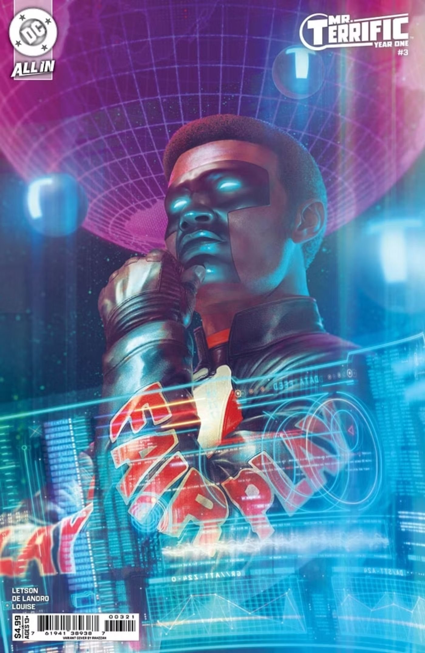 Mr. Terrific Year One #3 Alternate Cover with Michael Holt's face