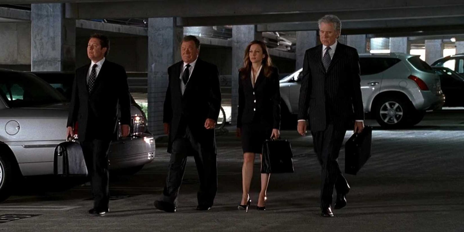 The cast of Boston Legal in Boston Legal season 4 episode The Court Supreme walking