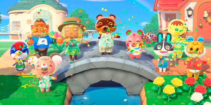 One Island Per Switch Was Bad, But This Animal Crossing Switch 2 Concern Is Even Worse 2 Villager celebrating with her animal neighbors on a bridge in Animal Crossing: New Horizons.
