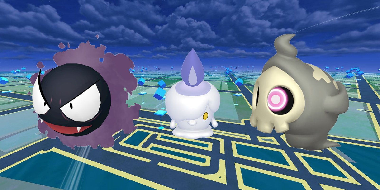 Gastly, Litwick, and Duskull appearing on the Pokemon GO map