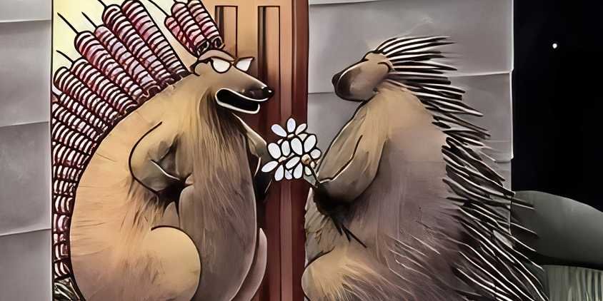 10 Times The Far Side Made Me Laugh & Feel Uncomfortably Seen at the Same Time 7 Two porcupines getting ready to go on a date in The Far Side.
