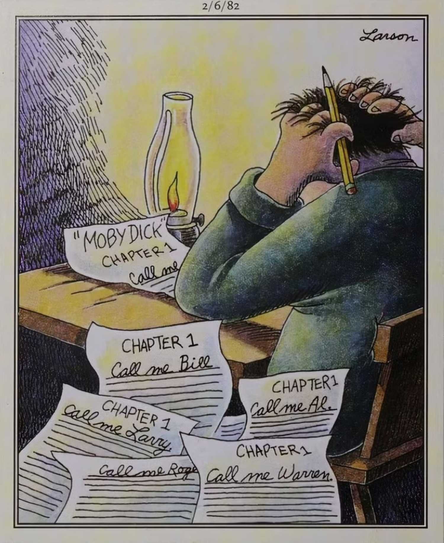 far side comics moby dick writers block