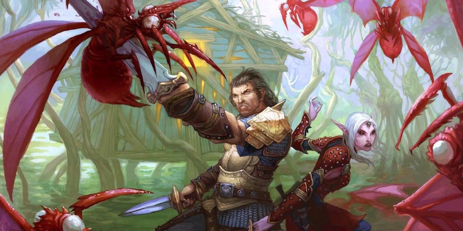 10 Best Homebrew Rules to Elevate Your D&D Campaign 11 Dungeons and Dragons two characters getting attacked by Stirge monsters