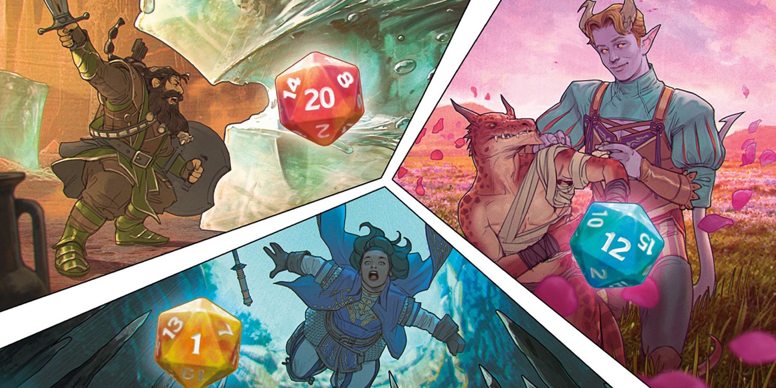 10 Best Homebrew Rules to Elevate Your D&D Campaign 8 Artwork of various characters and D20 dice rolls in Dungeons & Dragons.