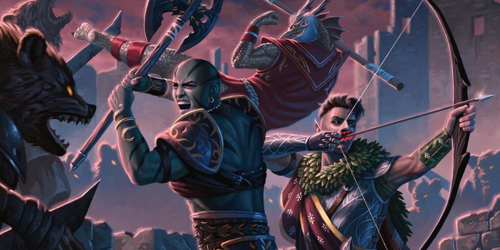 10 Best Homebrew Rules to Elevate Your D&D Campaign 9 A D&D party in the middle of combat, with axe, bow, and staff at the ready.