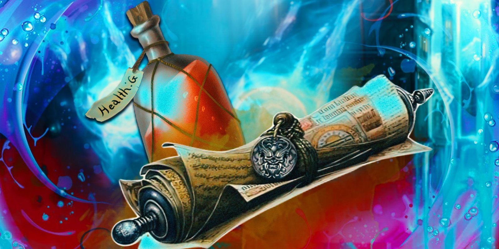 10 Best Homebrew Rules to Elevate Your D&D Campaign 10 A health potion and a spell scroll from D&D.