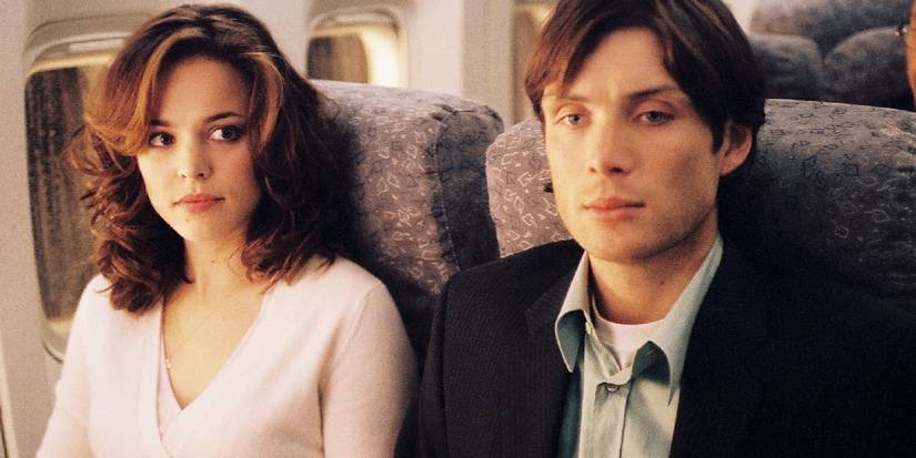 A woman and a man sit next to each other on an airplane in Red Eye.