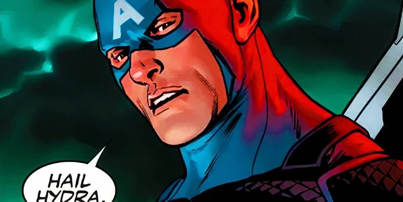 HYDRA Captain America saying Hail HYDRA in Marvel Comics
