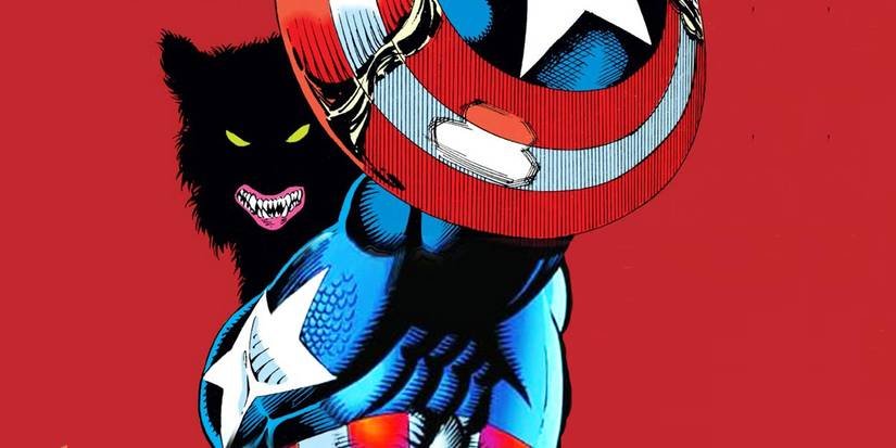 Comic book art: Captain America as "Capwolf" from his werewolf era.