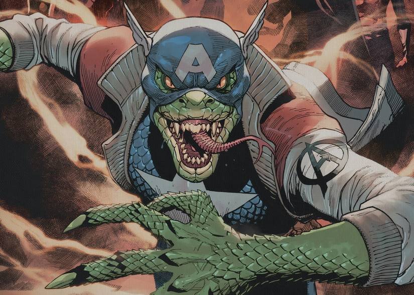 Captain America in his mutant snake form as Cap-Snake.