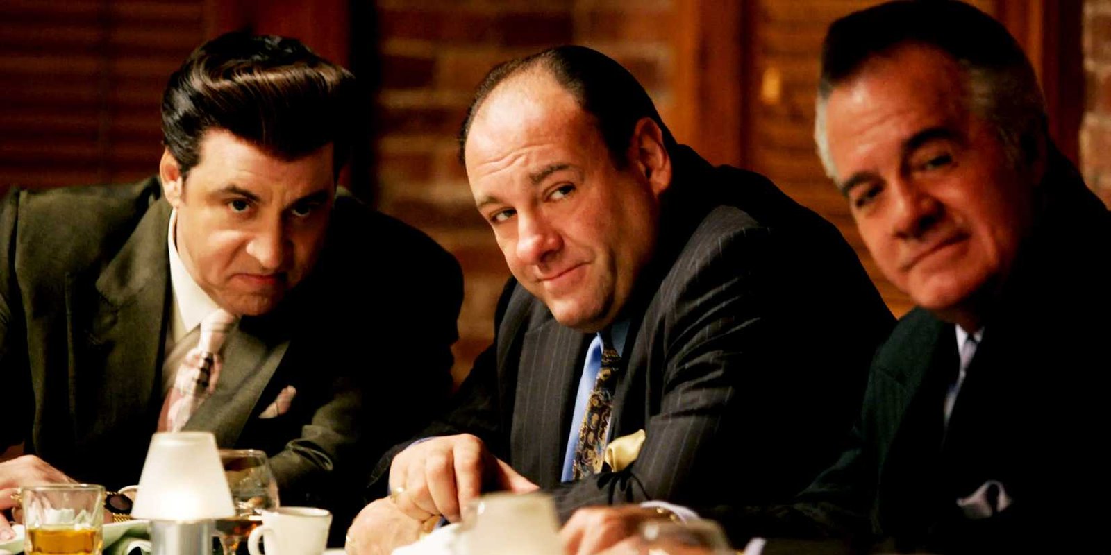 Silvio, Tony, Paulie sitting together in The Sopranos