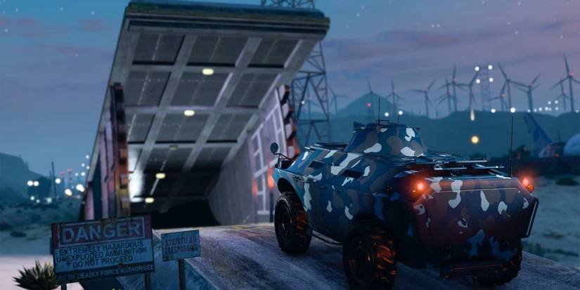 Player entering bunker in GTA Online.