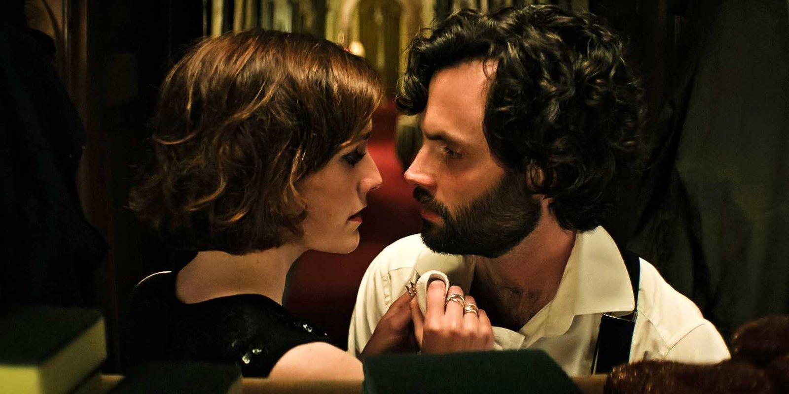 Joe and Kate with their faces close together in You Season 4 