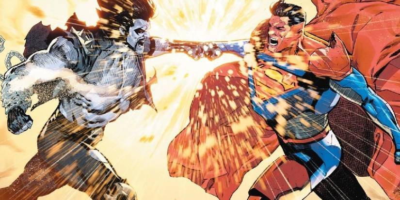 lobo and superman trade punches