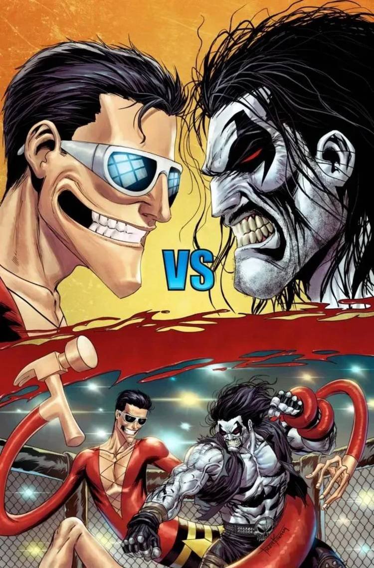 lobo vs plastic man dc ko cover