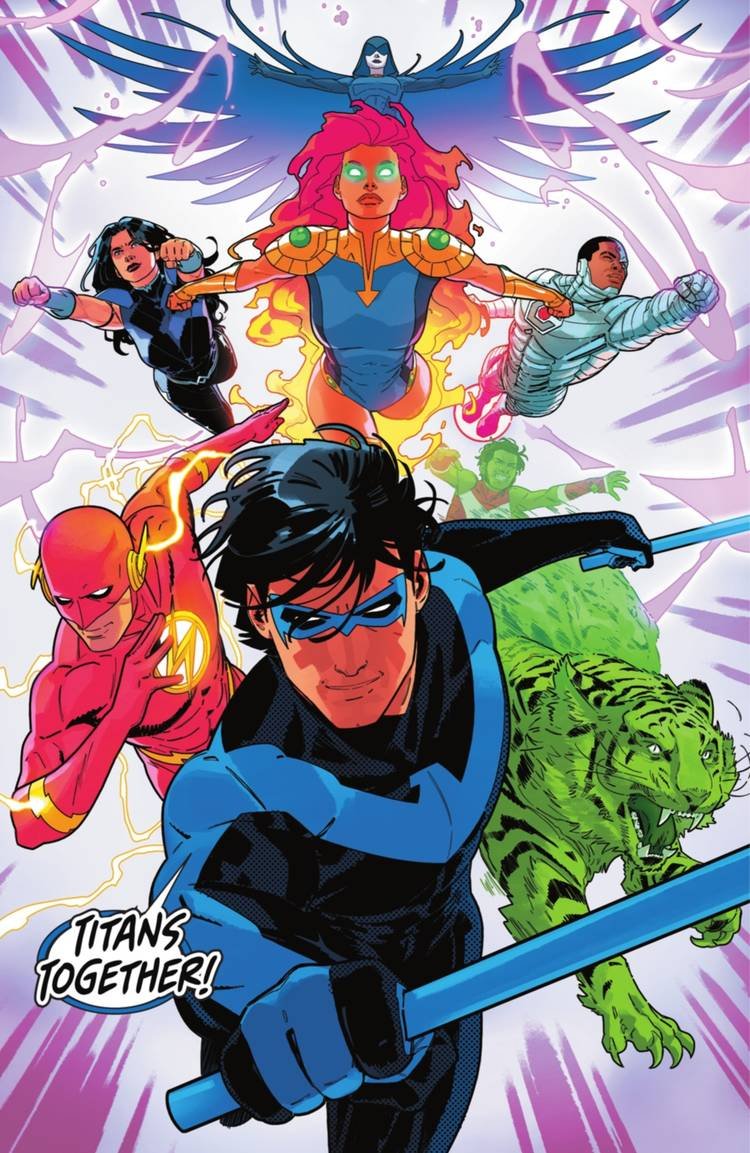 Bruno Redondo Teen Titans Nightwing Starfire Raven Cyborg Donna Troy Beast Boy Flash DC Comics