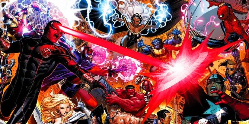 Lots of heroes battling in Marvel Comics' Avengers vs. X-Men