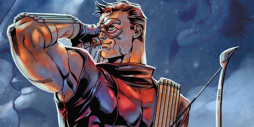 Hawkeye's brother, Trickshot, holding his bow and arrow.