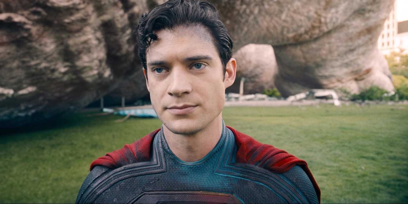 David Corenswet's Supeman making a fed up face in Superman (2025)