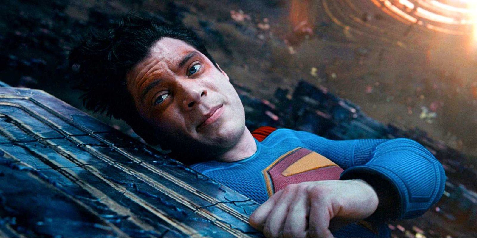David Corenswet's Superman recovers from Ultraman's heat vision