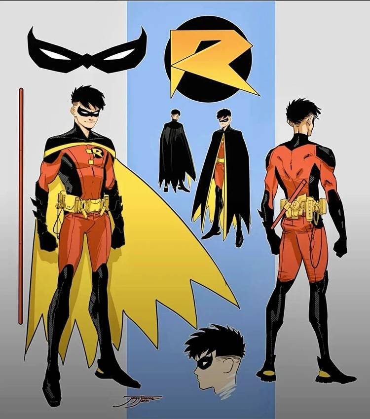 New Tim Drake Robin design showing him from various angles